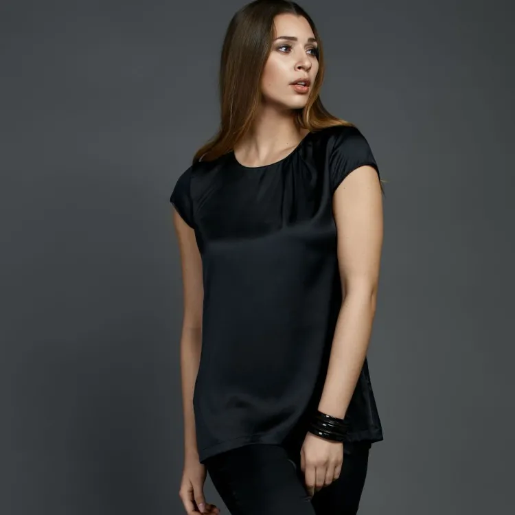 Bluse & Tunika|T-Shirt^Gattina Stretchseide T-Shirt PROFUMO D'ORO von