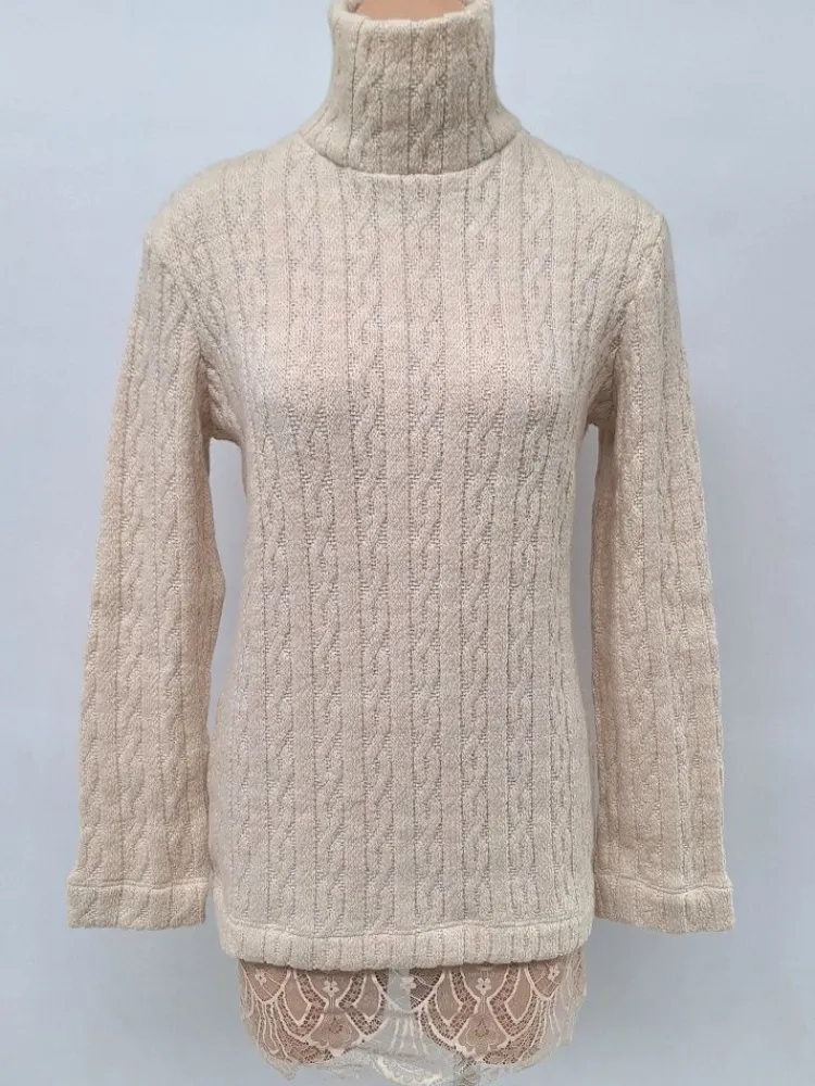 Lounge-Wear|Strickpullover^Cotton Club Strickpullover TORTOSA von mit Wolle schwarz oder champagner