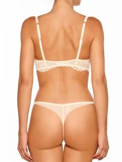 Alle Strings|Alle Unterteile^Millesia String ADRIANA von mit Spitze und Seide türkisblau oder gold-sand farben mit Spitze