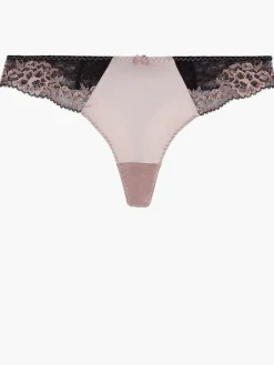 Alle Strings|Mit Seidensatin^Aubade String FEMME GLAMOUR altrosa-schwarz von mit Seide altrosa mit schwarz