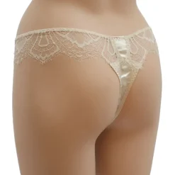 Alle Strings|Alle Unterteile^Cotton Club String ROSALIE mit Seide von The Templar Treasure elfenbein-weiß oder schwarz