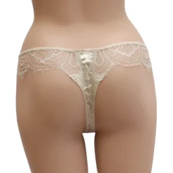 Alle Strings|Alle Unterteile^Cotton Club String ROSALIE mit Seide von The Templar Treasure elfenbein-weiß oder schwarz