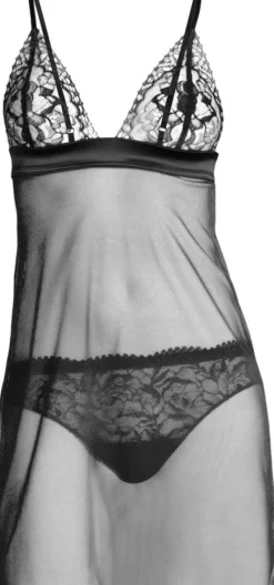 Alle Negligés|Unterkleider Mit Spitze^Oscalito Tüll NEGLIGE mit Spitze von schwarz