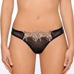 Alle Strings^Millesia Tüll String DESIR transparent von schwarz oder cremeweiß mit Spitze