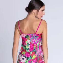 Tops Mit Seide^Lise Charmel Top ENVOLEE DE FLEURS aus Stretchseide von pink mit Blumenmuster