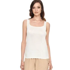 Camisole (Breite Träger)|Alle Lingerie Tops^Gattina Trägertop aus 100% Wirkseide PURE beige oder weiss von