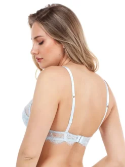 Alle Bhs^Prelude Triangel BH VALSE aus Spitze von Milano eisblau und schwarz