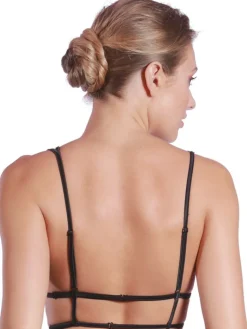 Alle Bhs^Prelude Triangel Longline BH BLACK SWAN aus Spitze von Milano schwarz und rot