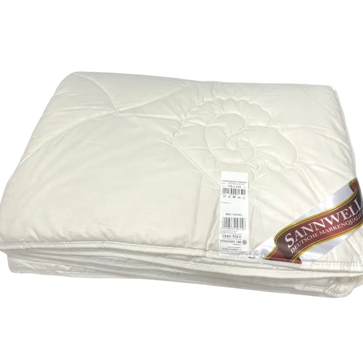 Naturhaardecken^Sannwell Vierjahreszeiten-Bettdecke mit Schafwolle von beige