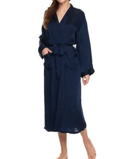Exquisite Morgenmäntel^Gattina Viscose Morgenmantel LUNA von mitternachtsblau