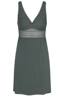 Edle Nachthemden|Alle Negligés^Triumph Viscose Negligé AURA SPOTLIGHT smoky green von Eco Vero grün