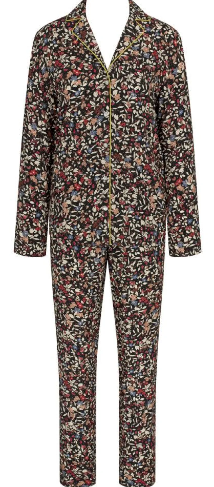Feine Pyjamas^Triumph Viscose Schlafanzug mit Druck BOYFRIEND von schwarz bunt mit Blumendruck und Biese