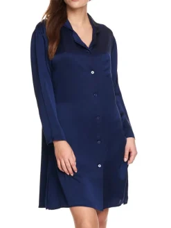 Edle Nachthemden^Gattina Viscose Sleepshirt LUNA von mitternachtsblau