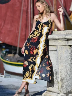 Strandkleider & Sommerkleider|Freizeit- & Reisekleidung^Chiara Fiorini Viscose Sommerkleid lang MARE No. 2 von