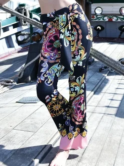 Strandhose & Jumpsuit|Freizeit- & Reisekleidung^Chiara Fiorini Viscose Strandhose BARI schwarz-bunt von