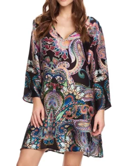 Strandkleider & Sommerkleider|Kaftan, Tunika & Pareo^Gattina Viscose Tunika ORNELLA aubergine-bunt von