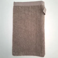 Bad Und Sauna^Aleta Waschhandschuh Halbleinen Doubleface Frottee 14 x 23 cm von taupe mit grau Doubleface