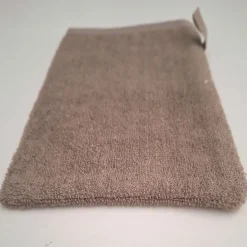 Bad Und Sauna^Aleta Waschhandschuh Halbleinen Doubleface Frottee 14 x 23 cm von taupe mit grau Doubleface