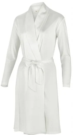 Lounge-Wear|Morgenmantel Mit Seide^Gattina Wirkseide Morgenmantel kurz TAHITI 100% Seide