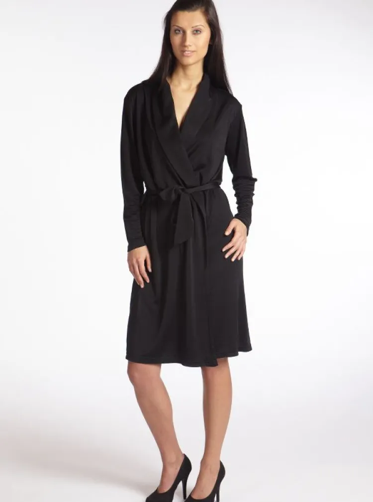 Lounge-Wear|Morgenmantel Kurz^Gattina Wirkseide Morgenmantel kurz TAHITI 100% Seide reduziert