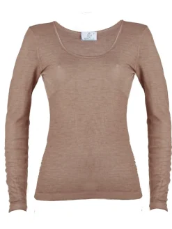 Wolle-Seide Shirts|Langarm^Madiva Wolle-Seide Langarm Shirt RUGIADA ML Pflanzenfarbe von Ecofuture®