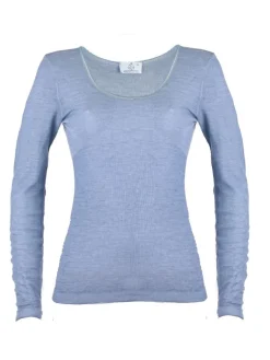 Wolle-Seide Shirts|Langarm^Madiva Wolle-Seide Langarm Shirt RUGIADA ML Pflanzenfarbe von Ecofuture®