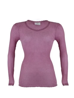 Shirt Mit Spitze|Wolle-Seide Shirts^Madiva Wolle-Seide Langarm Shirt BREEZE M/L gerippt Ecofuture®