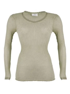 Shirt Mit Spitze|Wolle-Seide Shirts^Madiva Wolle-Seide Langarm Shirt BREEZE M/L gerippt Ecofuture®