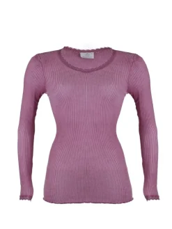 Shirt Mit Spitze|Wolle-Seide Shirts^Madiva Wolle-Seide Langarm Shirt BREEZE M/L gerippt Ecofuture®