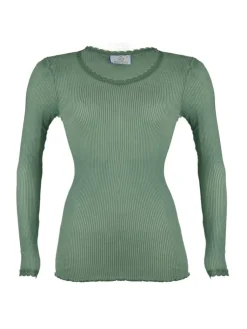 Shirt Mit Spitze|Wolle-Seide Shirts^Madiva Wolle-Seide Langarm Shirt BREEZE M/L gerippt Ecofuture®