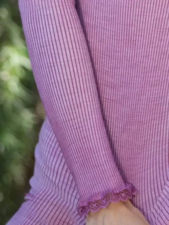 Shirt Mit Spitze|Wolle-Seide Shirts^Madiva Wolle-Seide Langarm Shirt BREEZE M/L gerippt uni von Ecofuture®