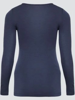 Shirt Mit Spitze|Wolle-Seide Shirts^comazo | earth Wolle-Seide Langarm Shirt 2703 in comazo|earth dunkelblau