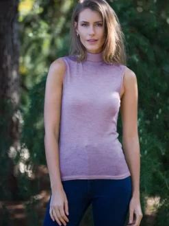 Wolle-Seide Tops|Wolle-Seide Shirts^Madiva Wolle-Seide Rollkragen-Top BRINA Pflanzenfarbe Ecofuture®