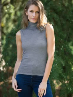 Wolle-Seide Tops|Wolle-Seide Shirts^Madiva Wolle-Seide Rollkragen-Top BRINA Pflanzenfarbe von Ecofuture®
