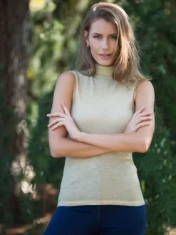Wolle-Seide Tops|Wolle-Seide Shirts^Madiva Wolle-Seide Rollkragen-Top BRINA Pflanzenfarbe von Ecofuture®