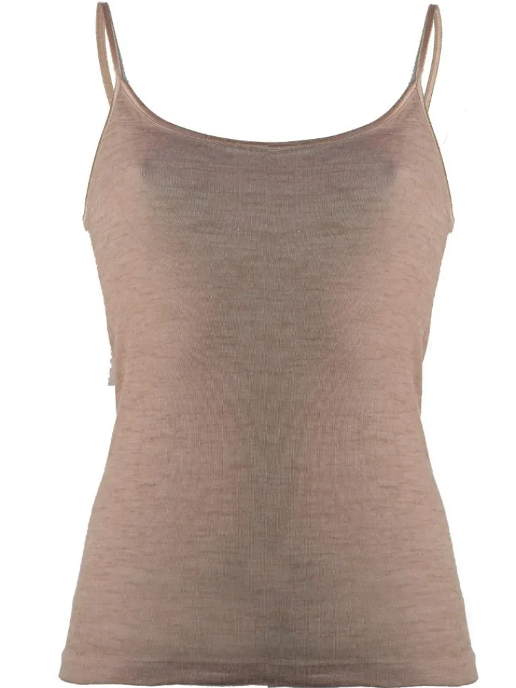 Wolle-Seide Tops|Spaghettiträger Tops^Madiva Wolle-Seide Spaghetti Top RUGIADA S/S edel Ecofuture®