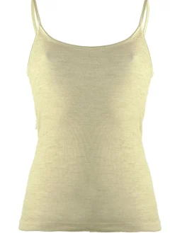 Wolle-Seide Tops|Spaghettiträger Tops^Madiva Wolle-Seide Spaghetti Top RUGIADA S/S glatt von Ecofuture®